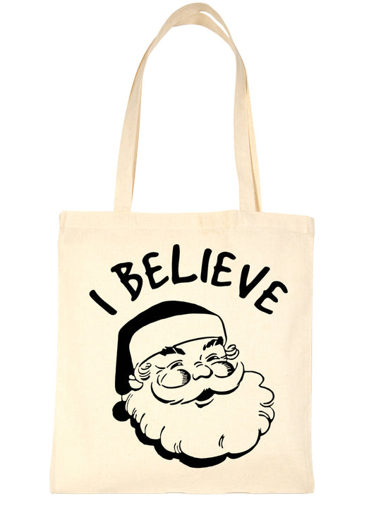 I Believe In Santa Claus Father Christmas Funny Shopping Tote Bag For Life