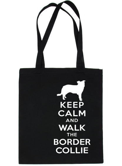 Keep Calm & Walk Border Collie Dog Lovers Funny Shopping Tote Bag For Life