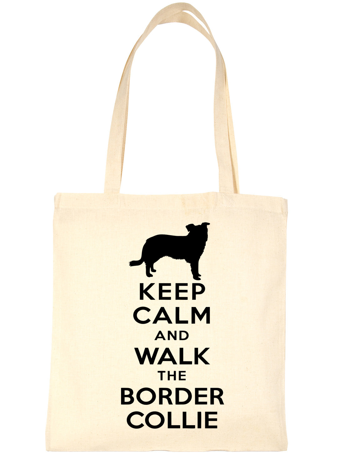 Keep Calm & Walk Border Collie Dog Lovers Funny Shopping Tote Bag For Life