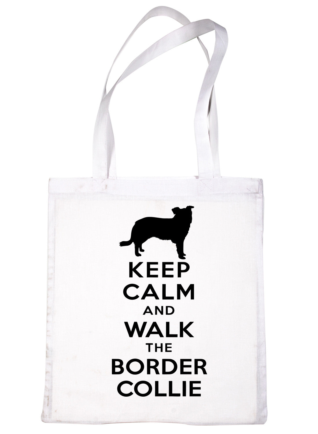 Keep Calm & Walk Border Collie Dog Lovers Funny Shopping Tote Bag For Life