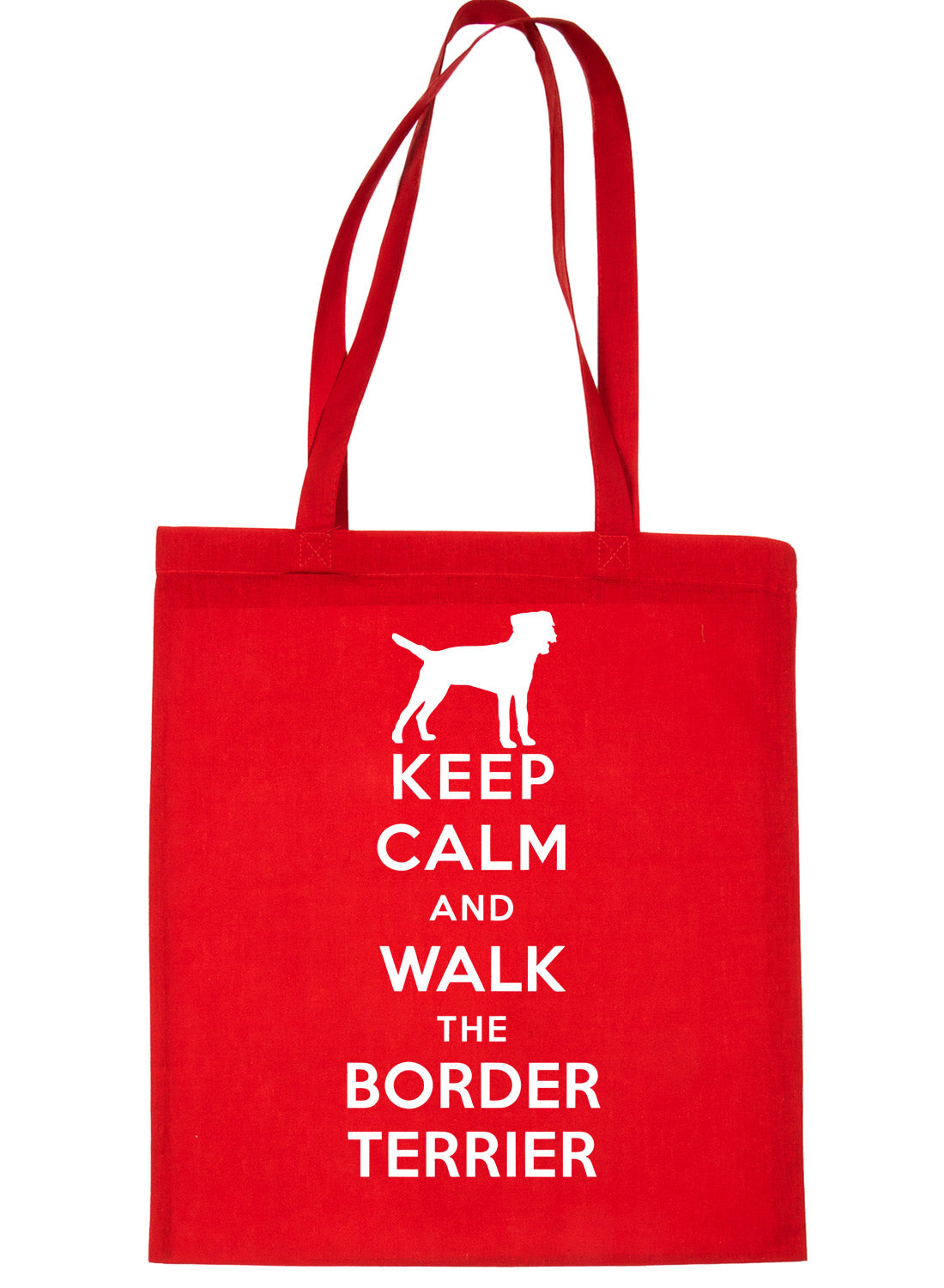 Keep Calm & Walk Border Terrier Dog Lovers Funny Shopping Tote Bag For Life