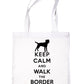 Keep Calm & Walk Border Terrier Dog Lovers Funny Shopping Tote Bag For Life