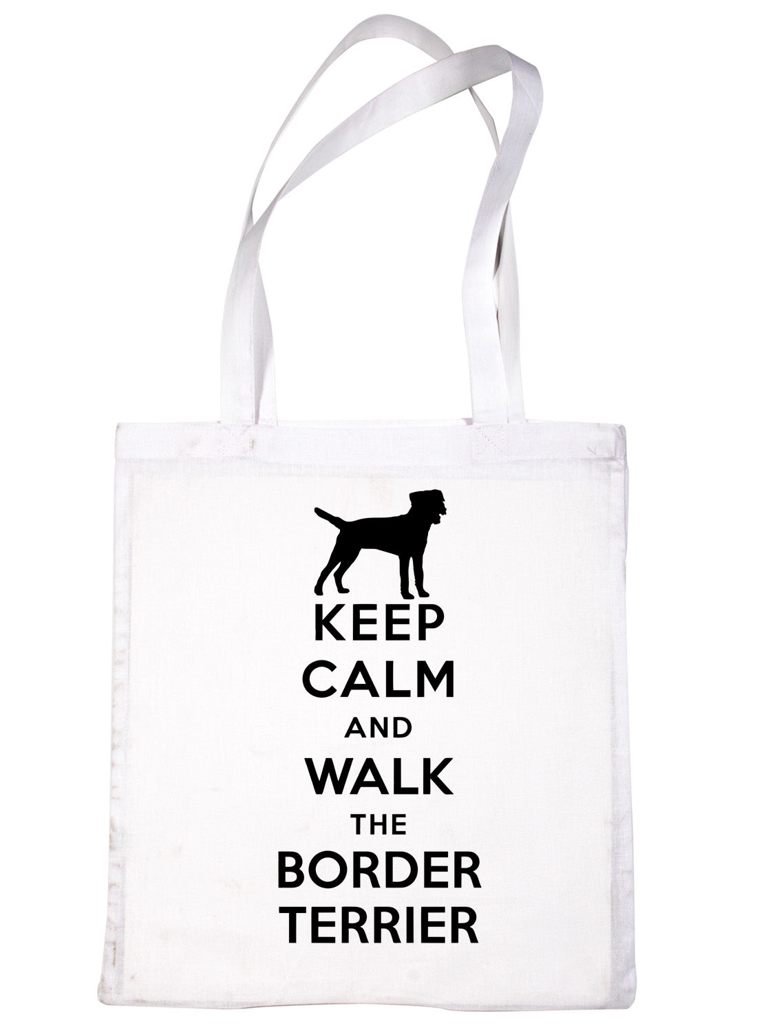 Keep Calm & Walk Border Terrier Dog Lovers Funny Shopping Tote Bag For Life