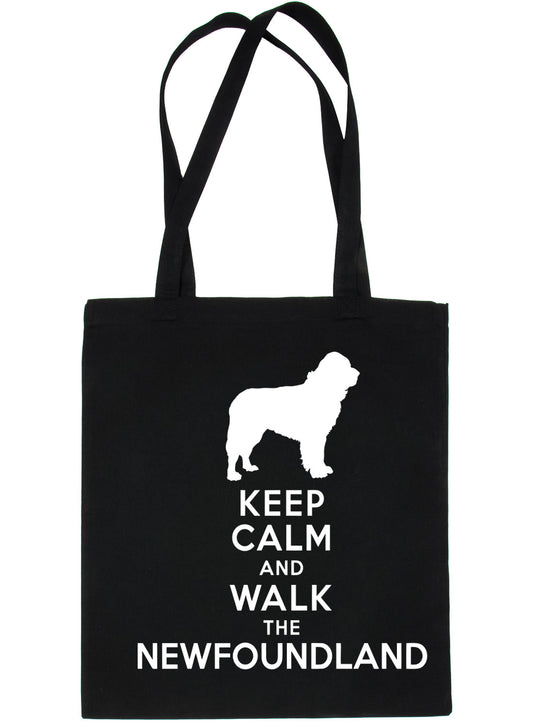 Keep Calm & Walk Newfoundland Dog Lovers Funny Shopping Tote Bag For Life