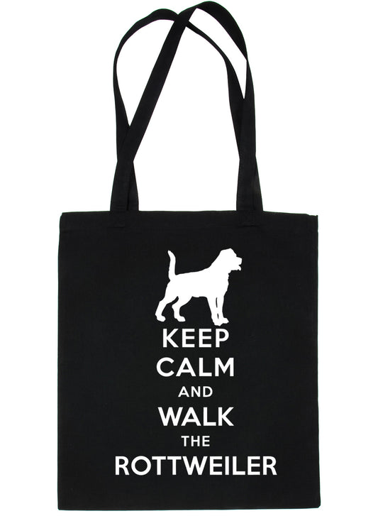 Keep Calm & Walk Rottweiller Dog Lovers Funny Shopping Tote Bag For Life