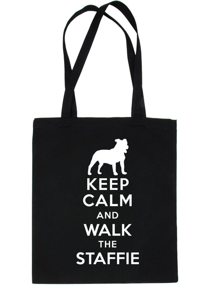 Keep Calm & Walk The Staffie Dog Lovers Funny Shopping Tote Bag For Life