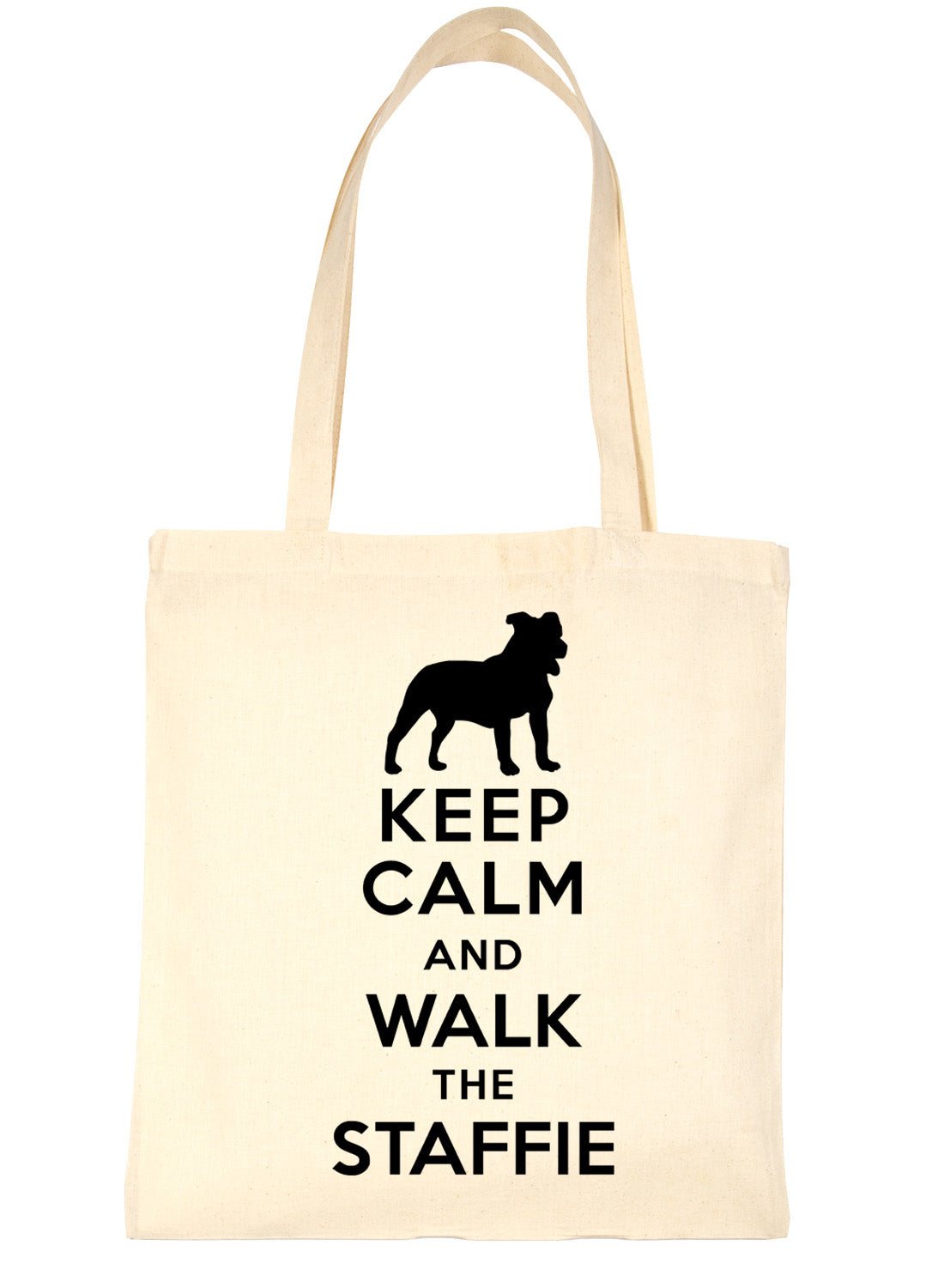 Keep Calm & Walk The Staffie Dog Lovers Funny Shopping Tote Bag For Life