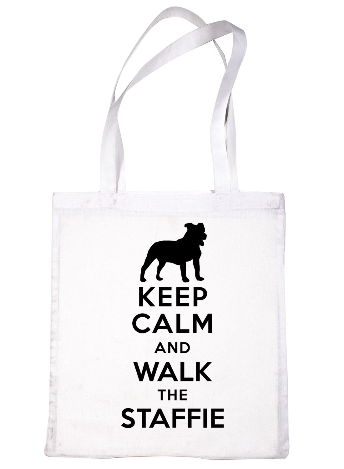 Keep Calm & Walk The Staffie Dog Lovers Funny Shopping Tote Bag For Life