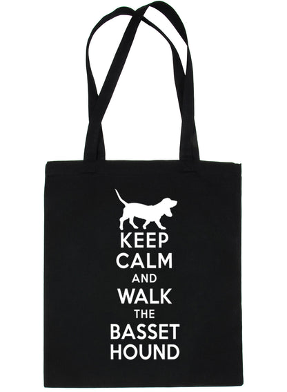 Keep Calm and Walk The Bassett Hound Dog Lover Bag For Life Shopping Tote Bag