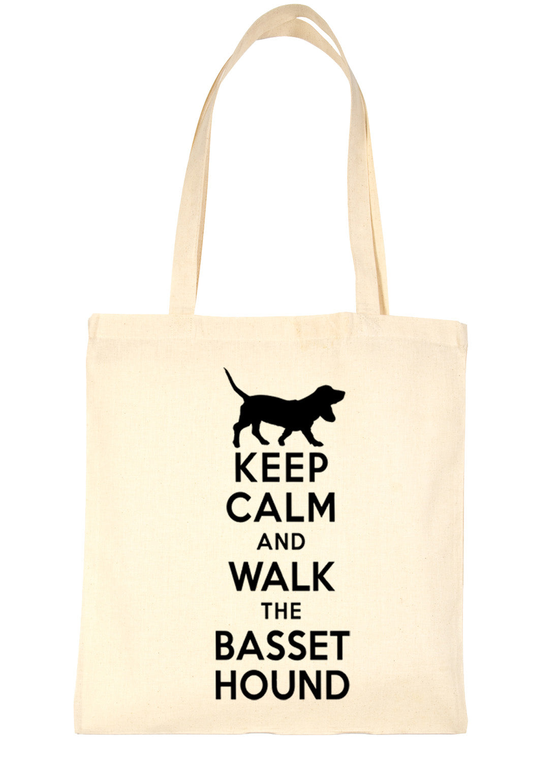 Keep Calm and Walk The Bassett Hound Dog Lover Bag For Life Shopping Tote Bag