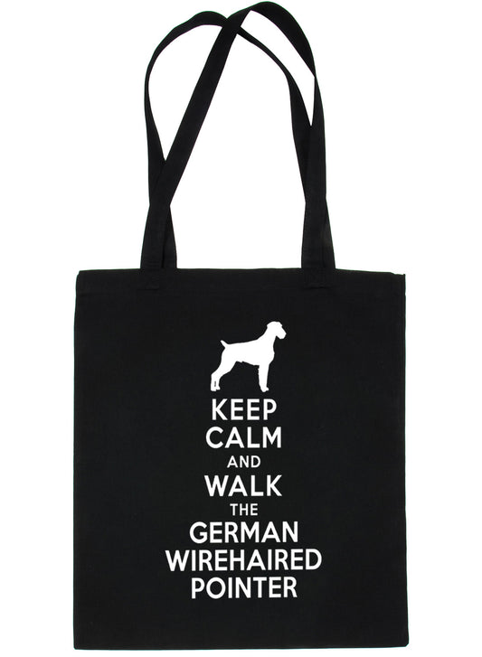 Keep Calm and Walk German Wirehaired Pointer Bag For Life Shopping Tote Bag