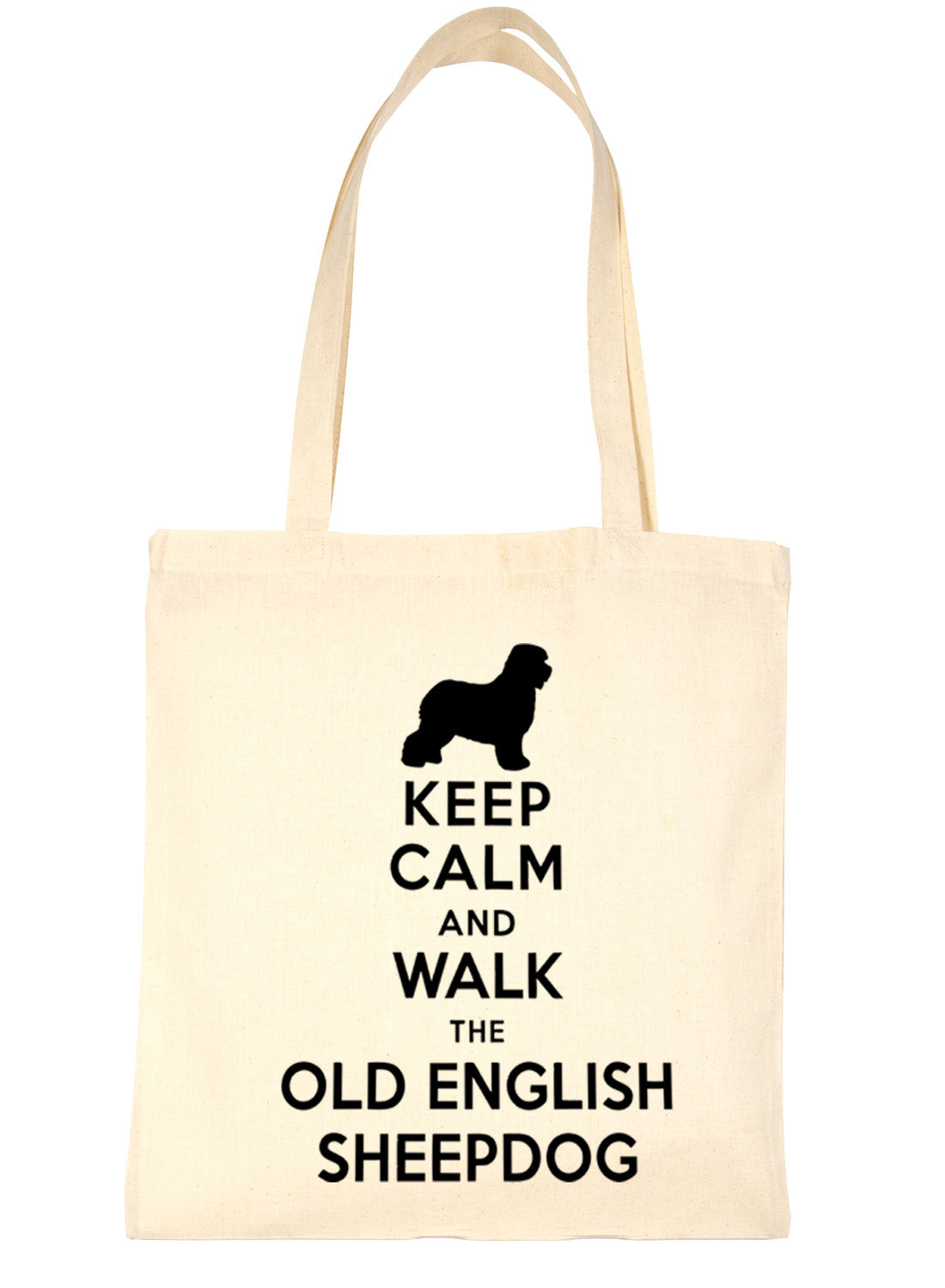Keep Calm and Walk Old English Sheepdog Dog Bag For Life Shopping Tote Bag