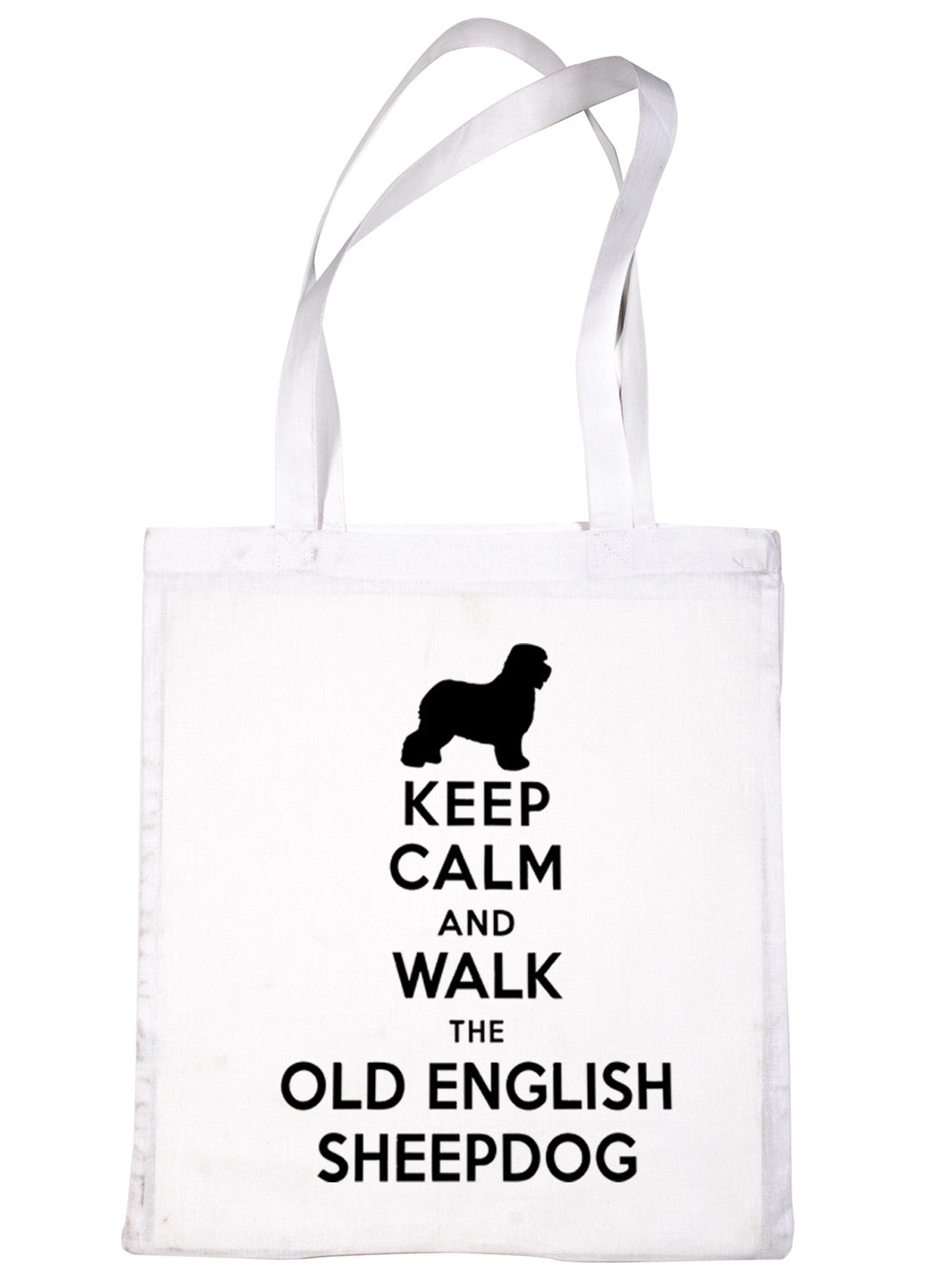 Keep Calm and Walk Old English Sheepdog Dog Bag For Life Shopping Tote Bag