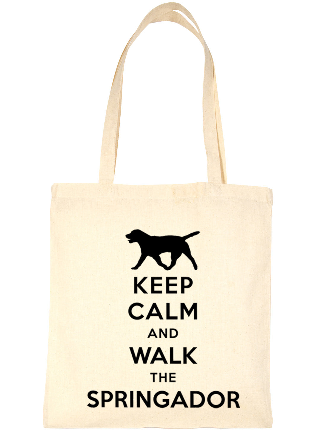 Keep Calm and Walk The Springador Dog Lover Bag For Life Shopping Tote Bag