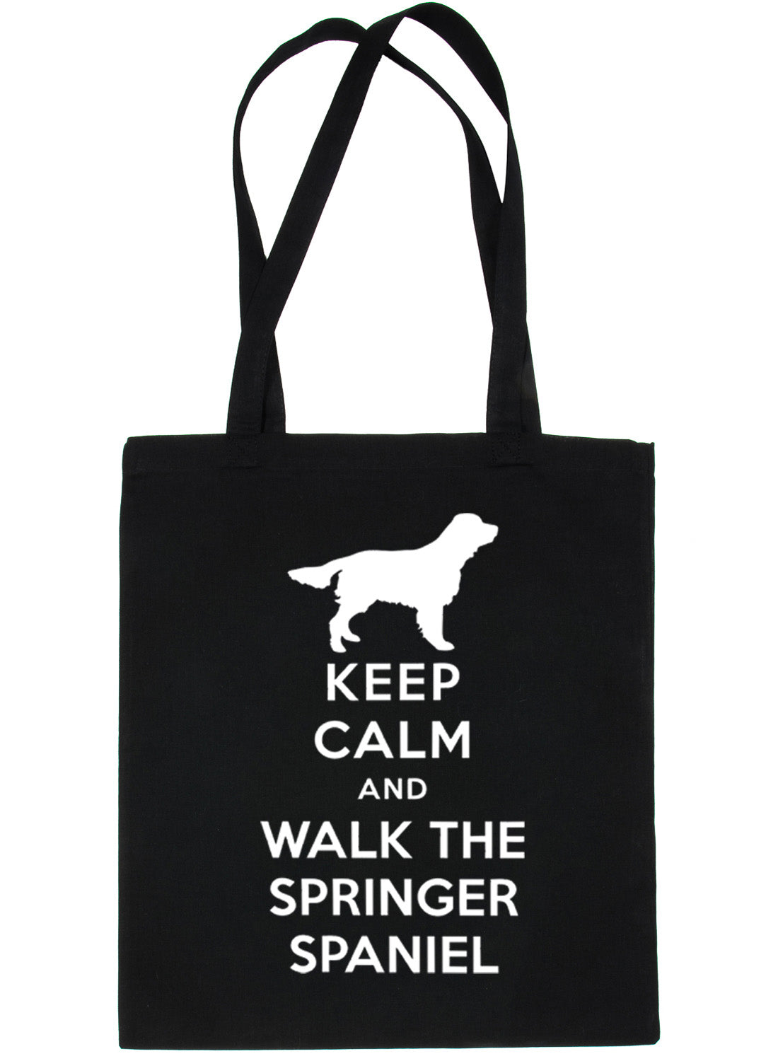 Keep Calm and Walk The Springer Spaniel Dog Lover Bag For Life Shopping Tote Bag