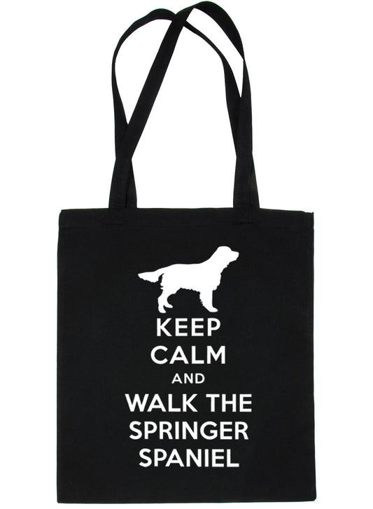 Keep Calm and Walk The Springer Spaniel Dog Lover Bag For Life Shopping Tote Bag