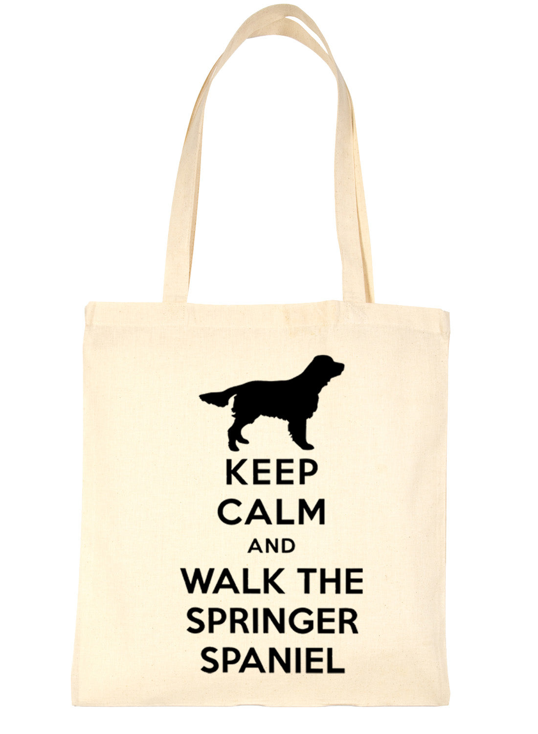 Keep Calm and Walk The Springer Spaniel Dog Lover Bag For Life Shopping Tote Bag