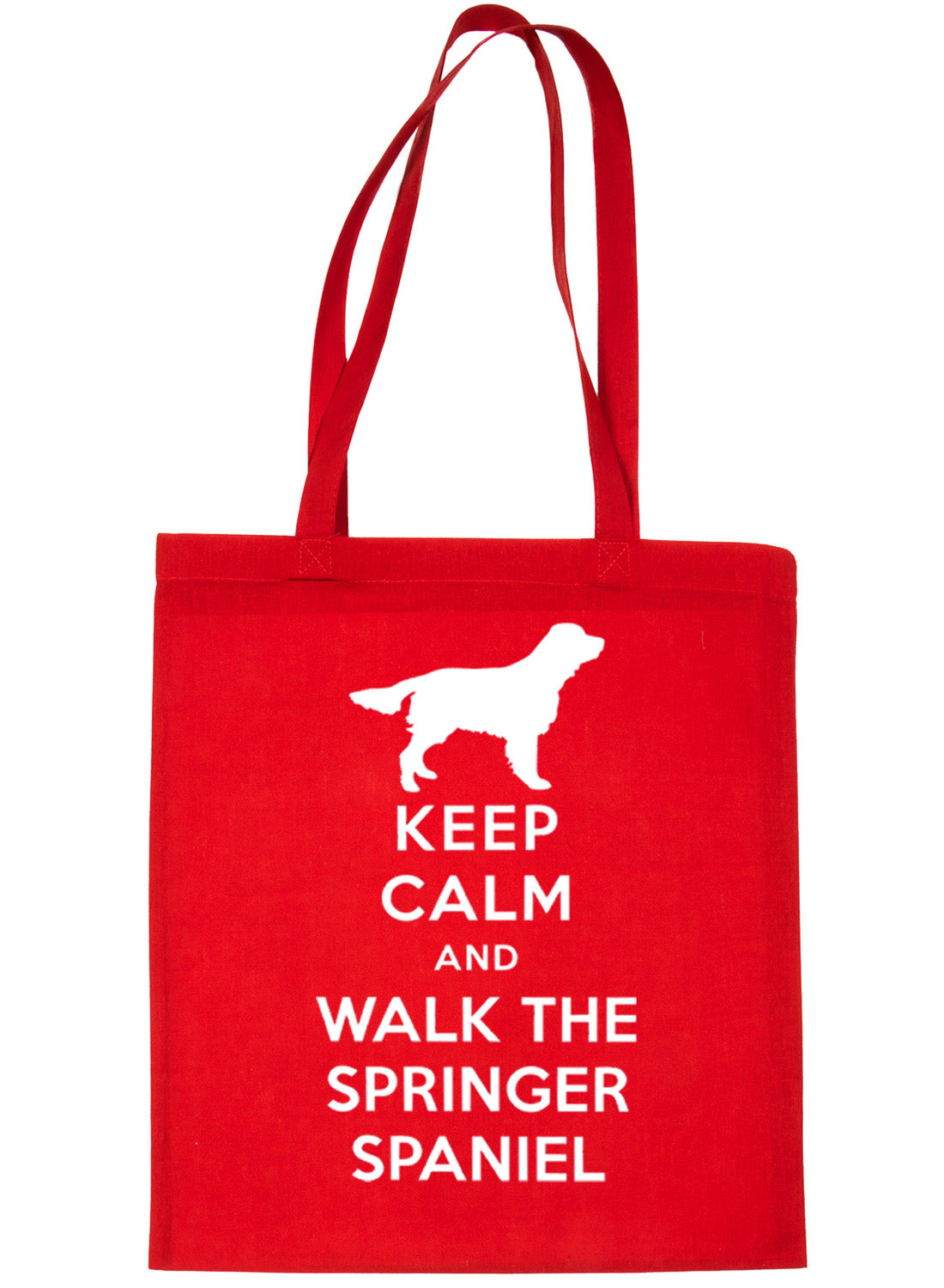 Keep Calm and Walk The Springer Spaniel Dog Lover Bag For Life Shopping Tote Bag