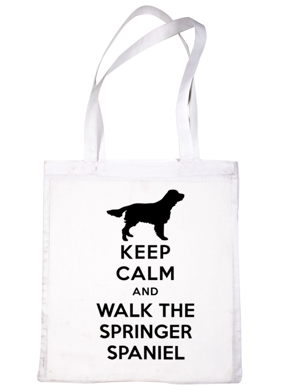 Keep Calm and Walk The Springer Spaniel Dog Lover Bag For Life Shopping Tote Bag