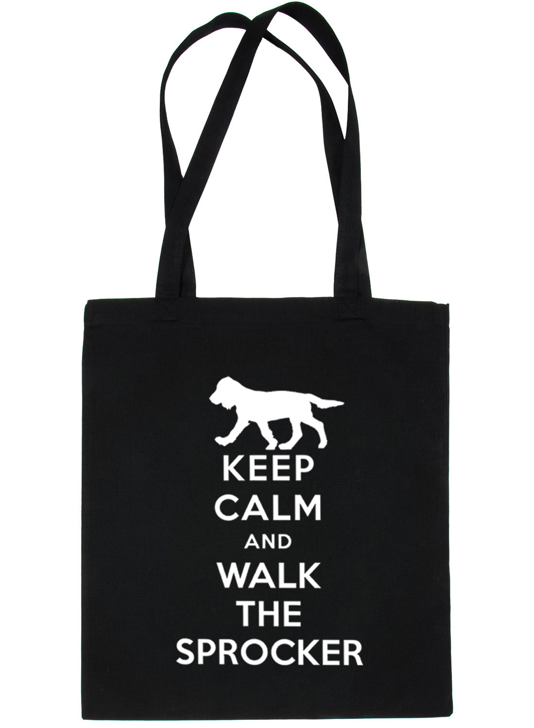 Keep Calm and Walk The Sprocker Dog Lover Bag For Life Shopping Tote Bag