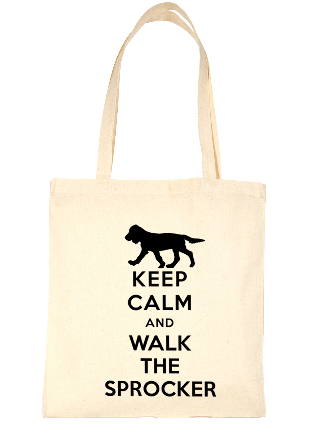 Keep Calm and Walk The Sprocker Dog Lover Bag For Life Shopping Tote Bag