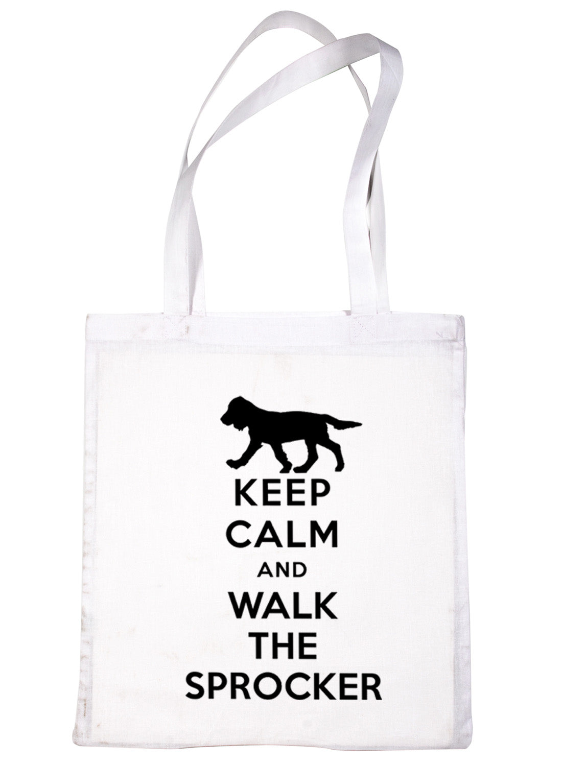 Keep Calm and Walk The Sprocker Dog Lover Bag For Life Shopping Tote Bag