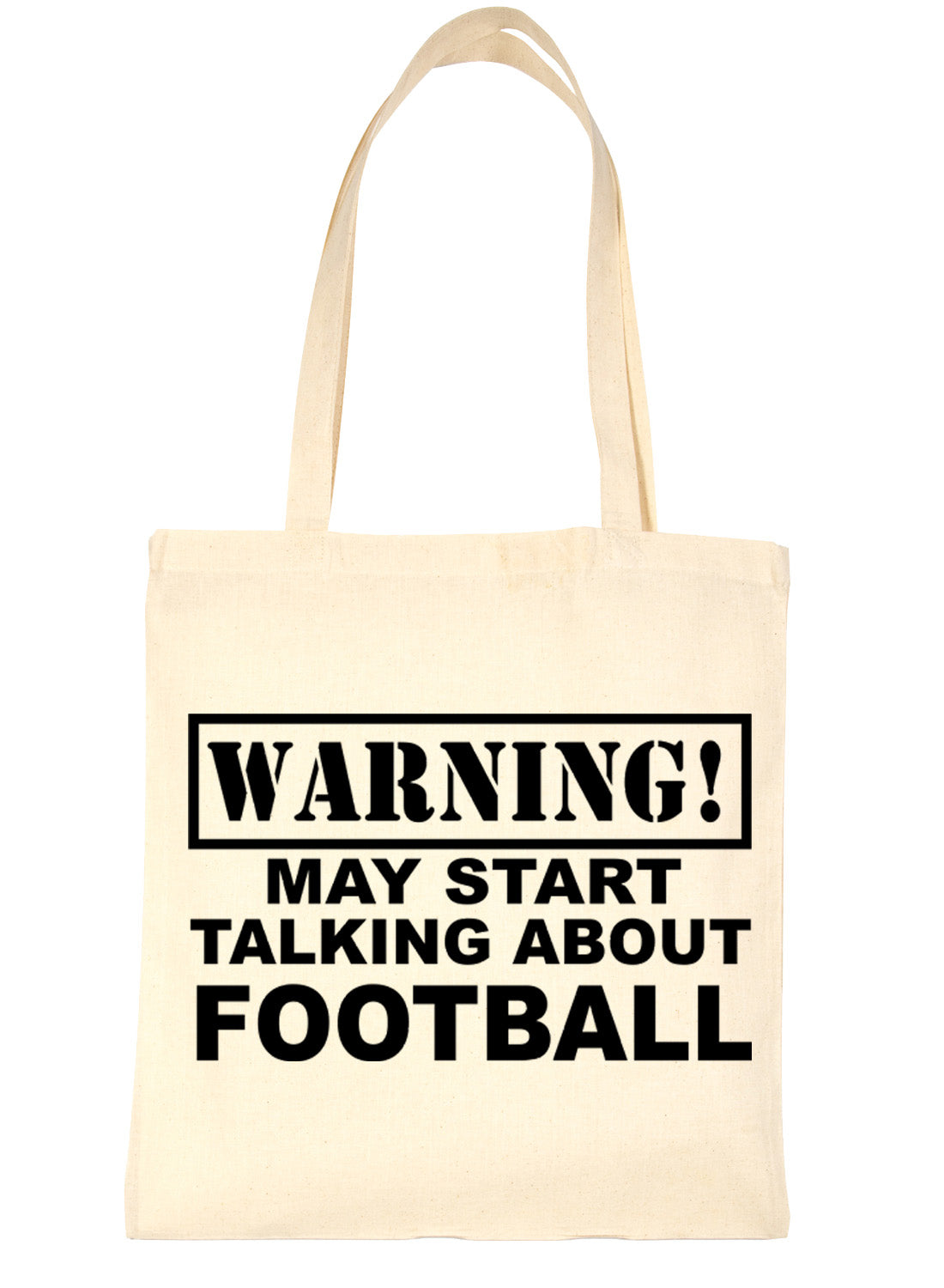 Warning May Talk About Football Footie Bag For Life Shopping Tote Bag