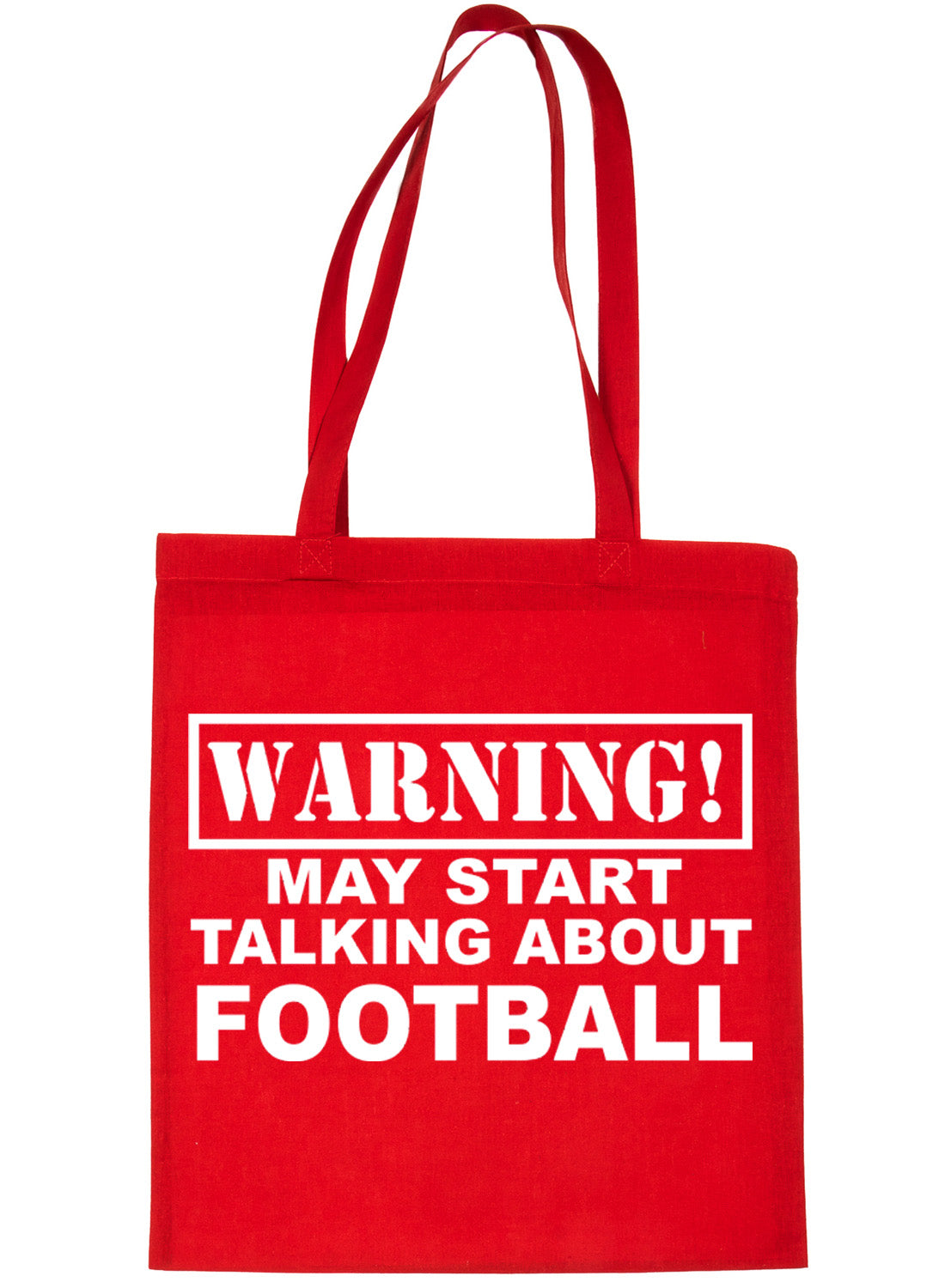 Warning May Talk About Football Footie Bag For Life Shopping Tote Bag