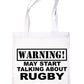 Warning May Talk About Rugby 6 Nations Bag For Life Shopping Tote Bag