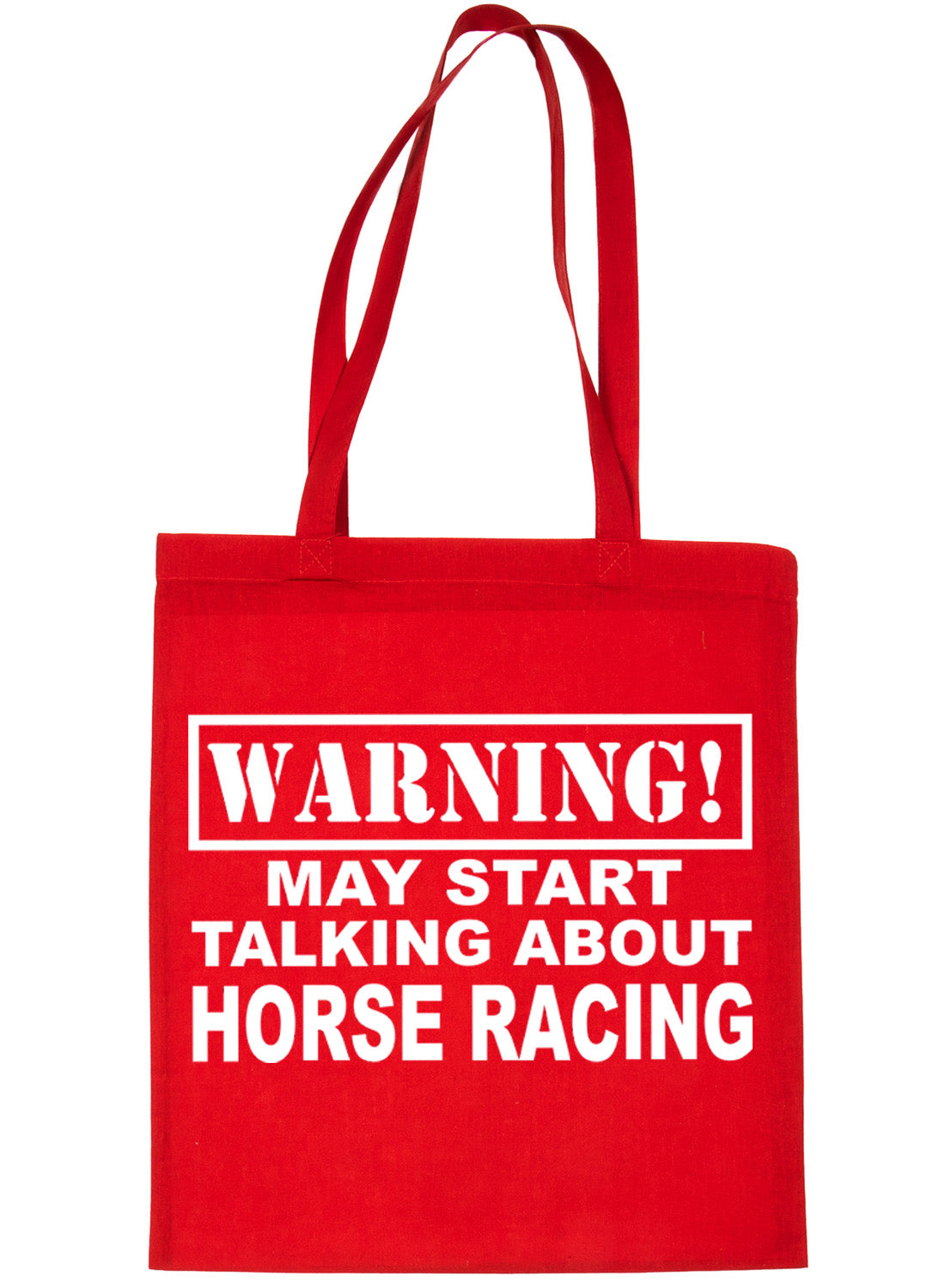 Warning May Talk About Horse Racing Pony Bag For Life Shopping Tote Bag