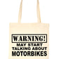 Warning May Talk About Motorbikes Motocross Bag For Life Shopping Tote Bag