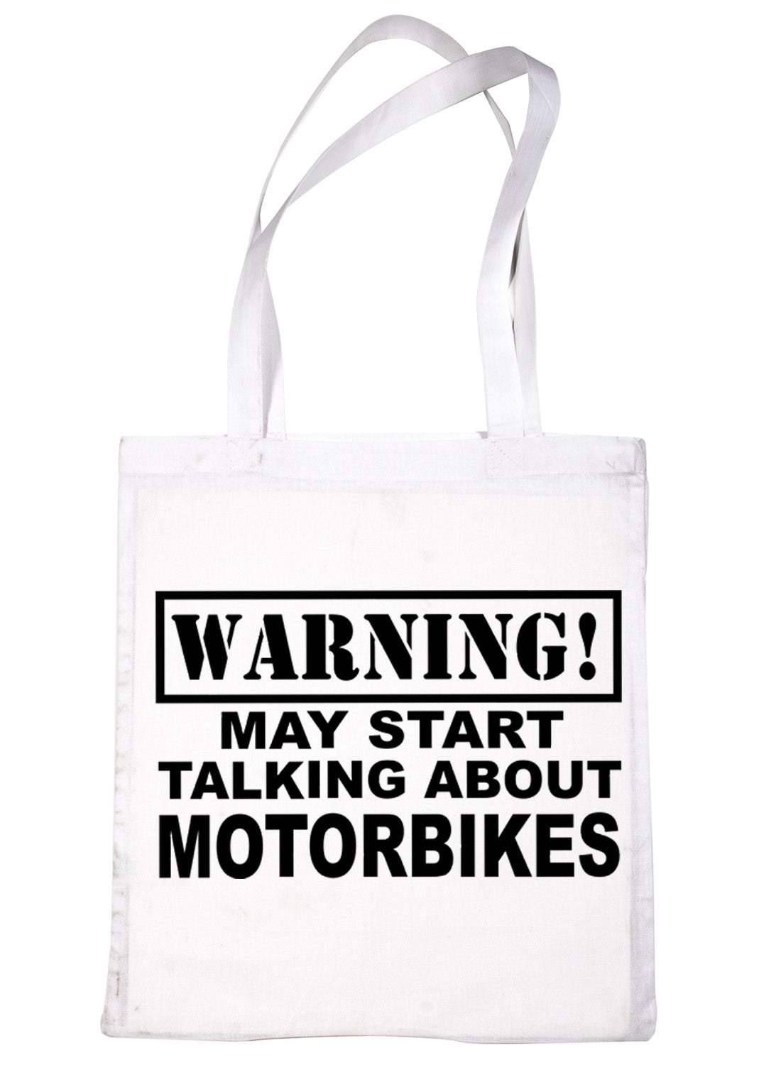 Warning May Talk About Motorbikes Motocross Bag For Life Shopping Tote Bag