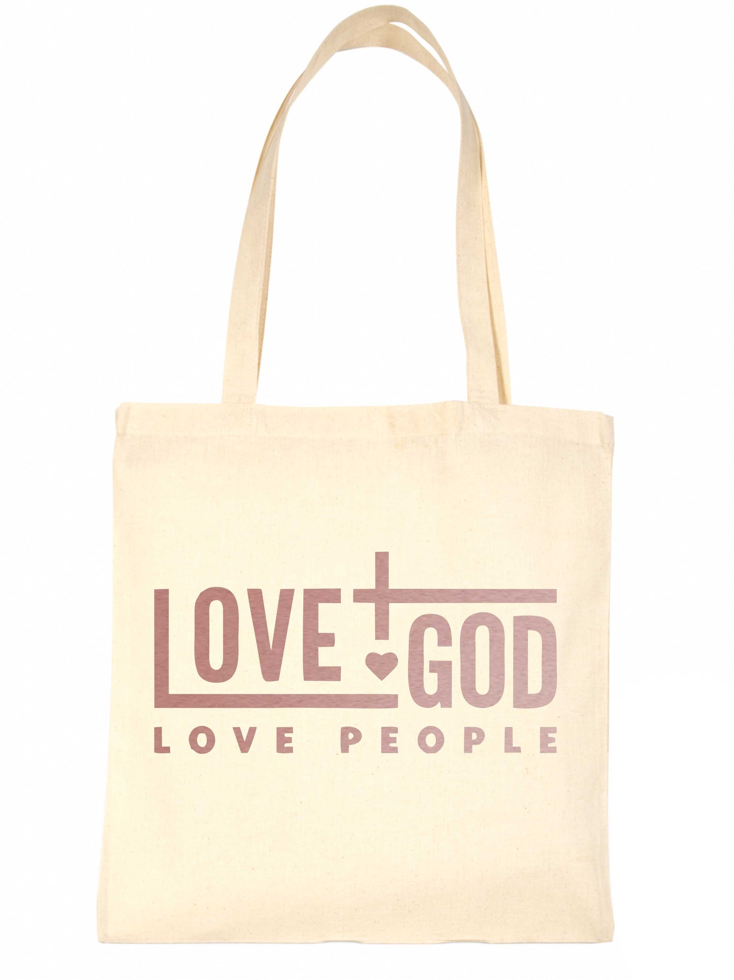 Love God In Rose Gold Print Christian Church Gift Resuable Shopping Bag