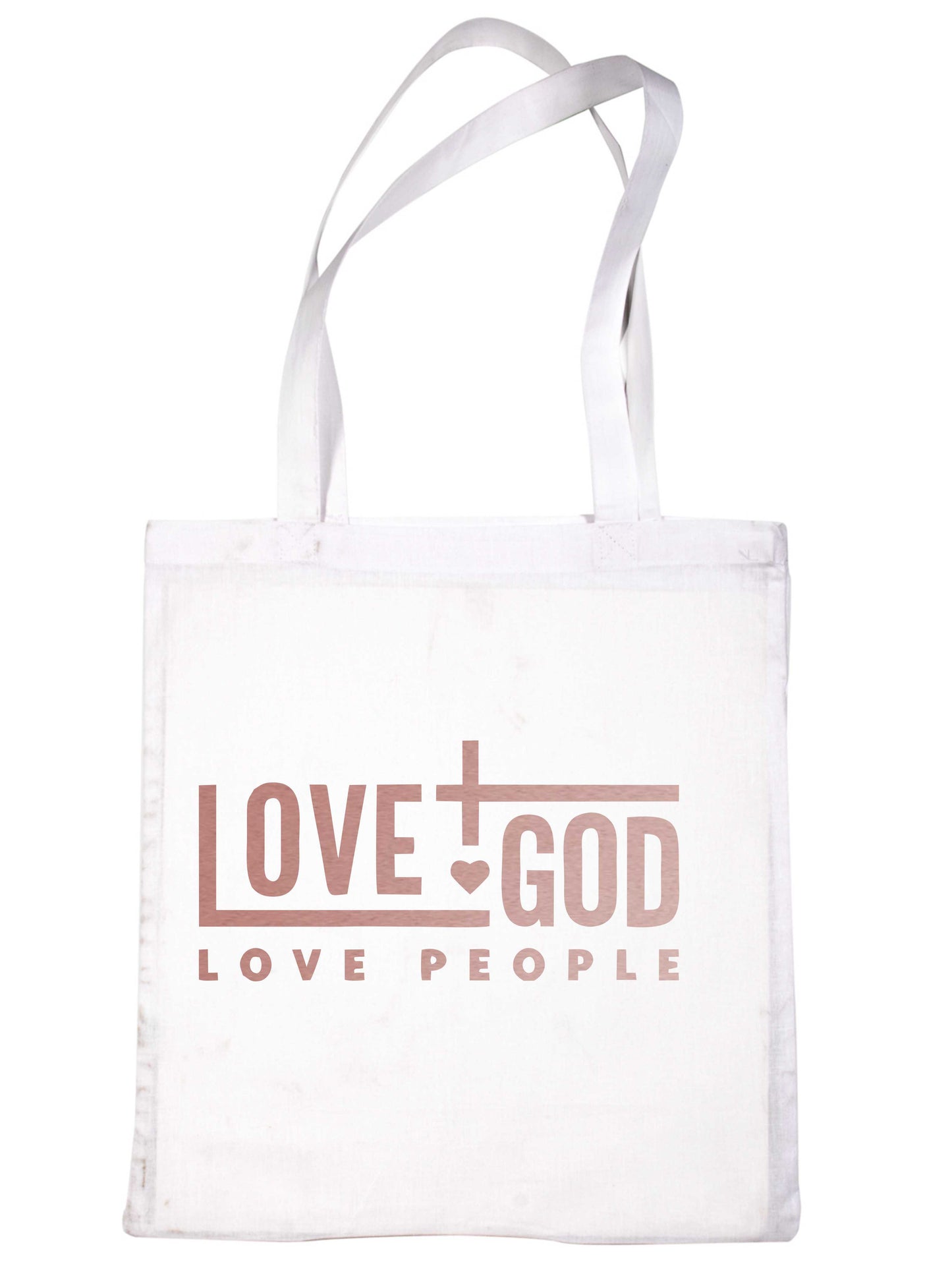 Love God In Rose Gold Print Christian Church Gift Resuable Shopping Bag