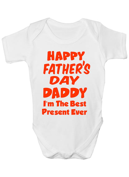 Happy Father's Day Best Present Boys Girls Babygrow