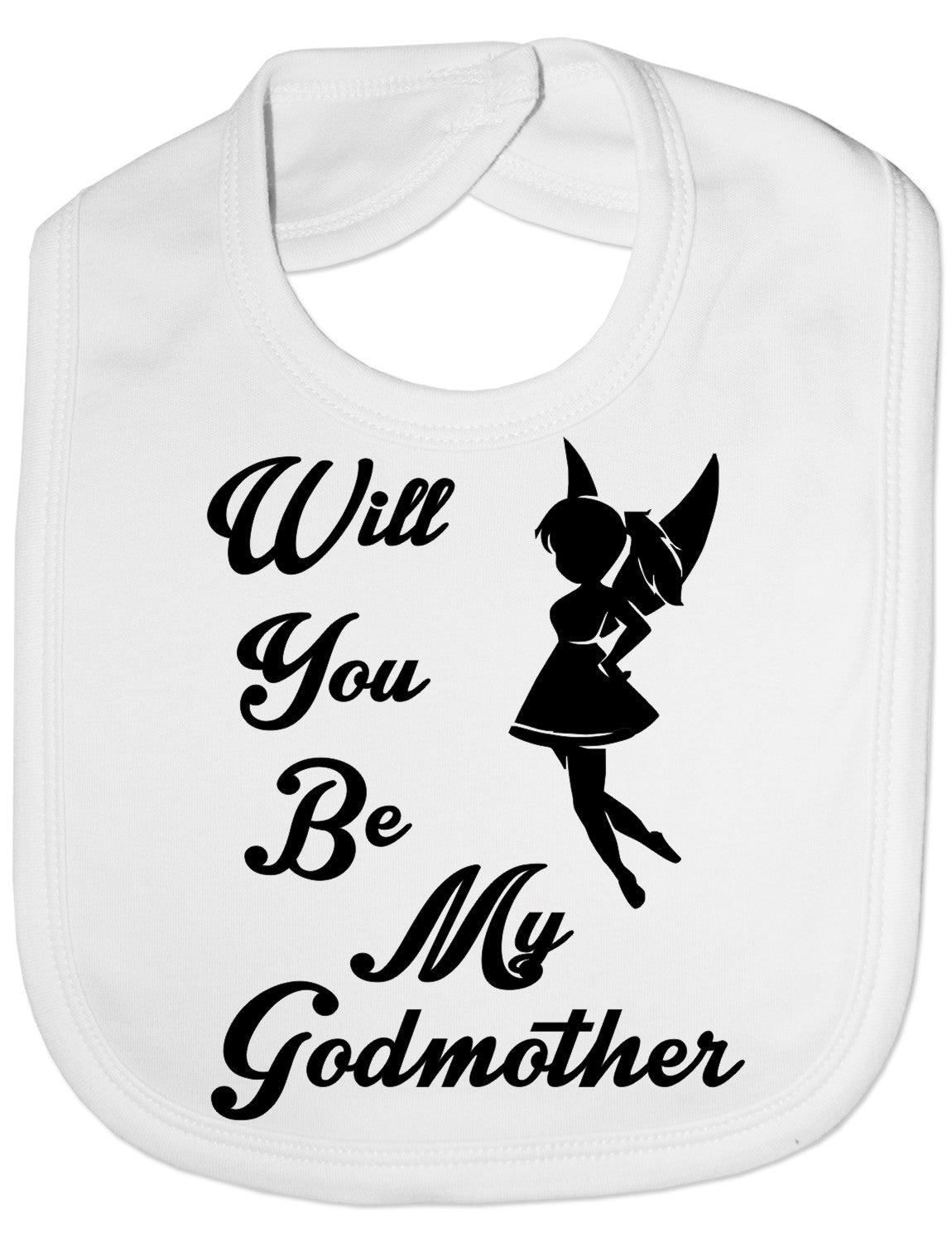 Print4u Will You Be My Godmother Christening Feeding Bib Present