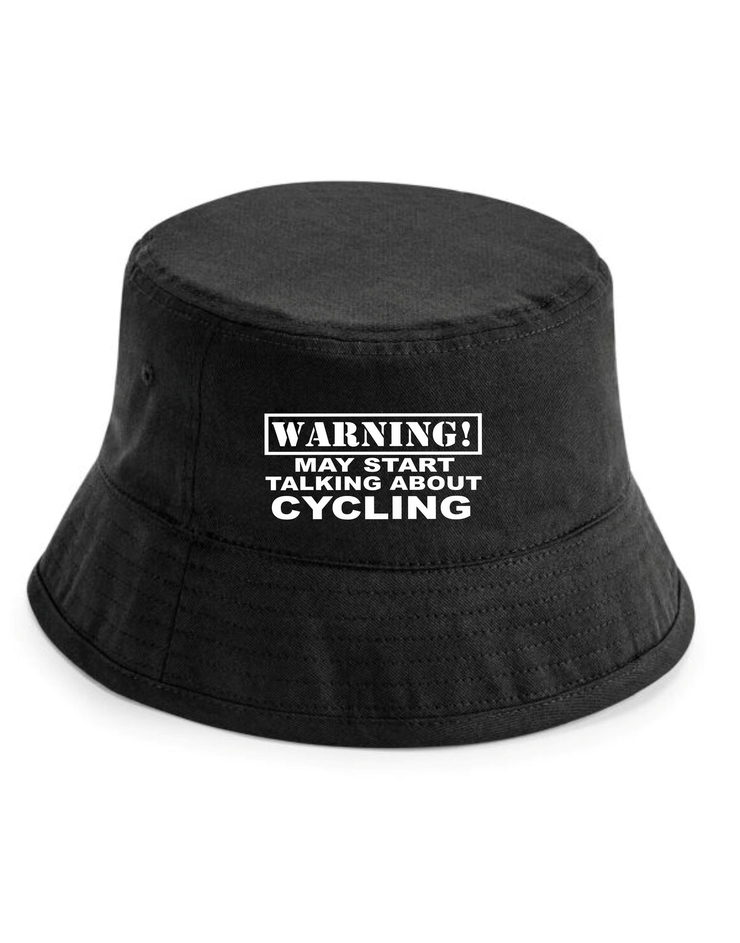 Warning May Talk About Cycling Bucket Hat Cyclists Gift for Men & Ladies