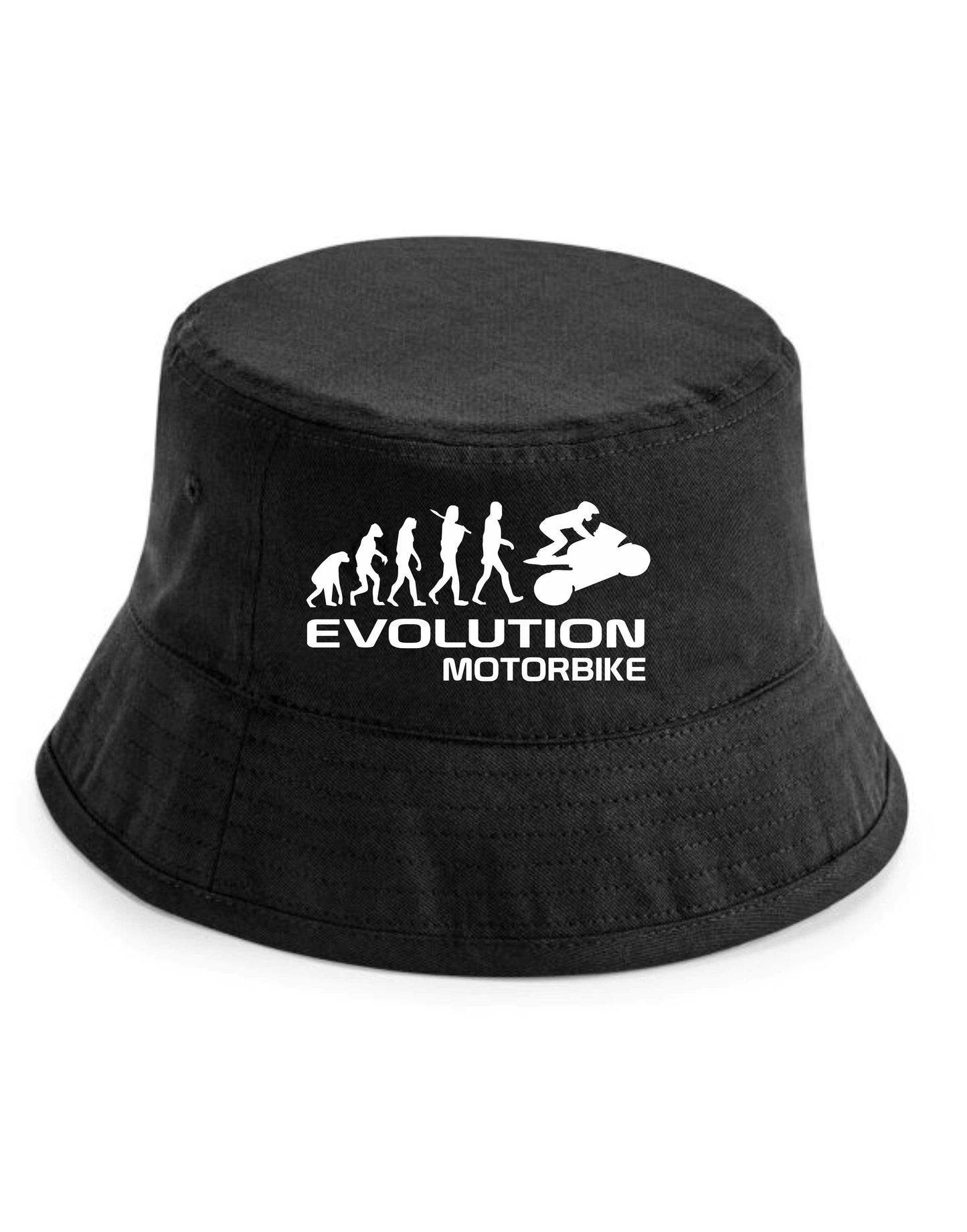 Evolution of A Motorbike Bucket Hat Biker Biking Birthday Gift For Men & Ladies