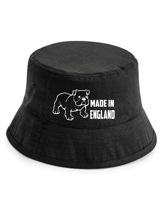 Made in England Bulldog Bucket Hat Patriotic Birthday Gift Men & Ladies