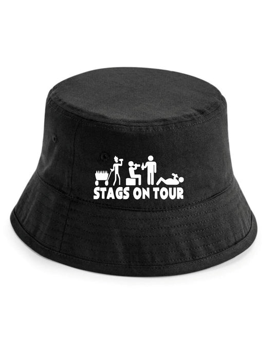 Stags On Tour Bucket Hat Funny Stag Night Wedding  Gift for Men