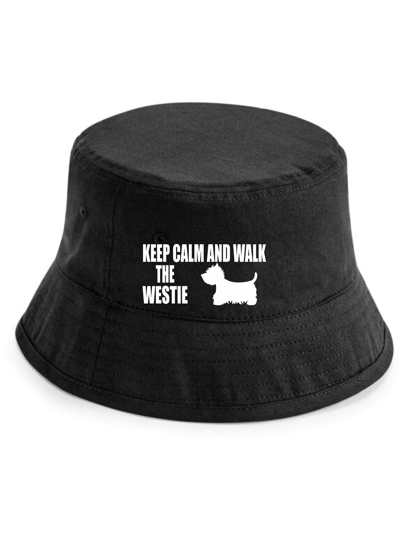 Keep Calm & Walk The Westie Bucket Hat Dog Lovers Gift for Men & Ladies