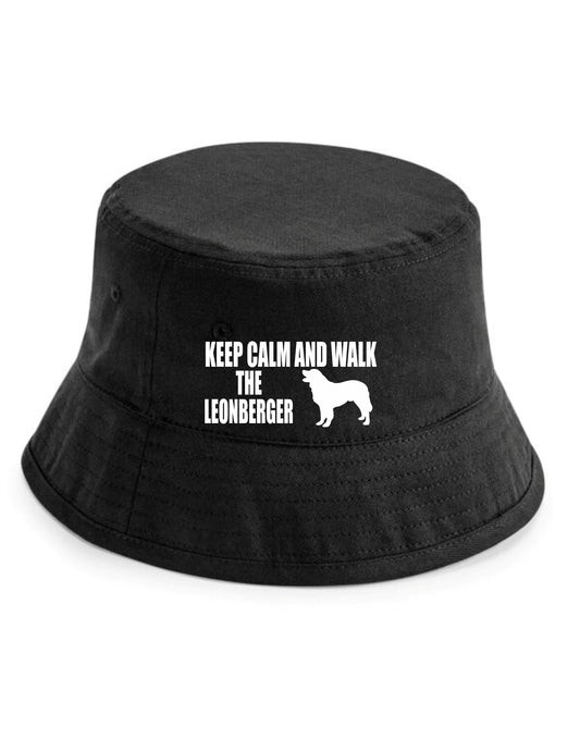 Keep Calm & Walk The Leonberger Bucket Hat Dog Lovers Gift for Men & Ladies