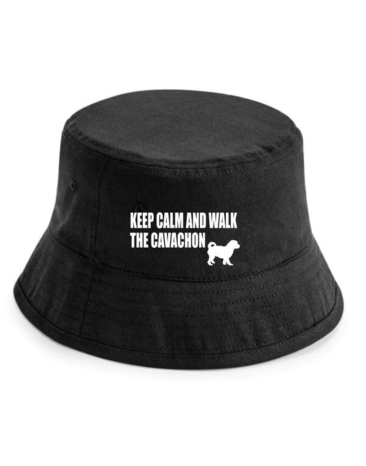 Keep Calm & Walk The Cavachon Bucket Hat Dog Lovers Gift for Men & Ladies