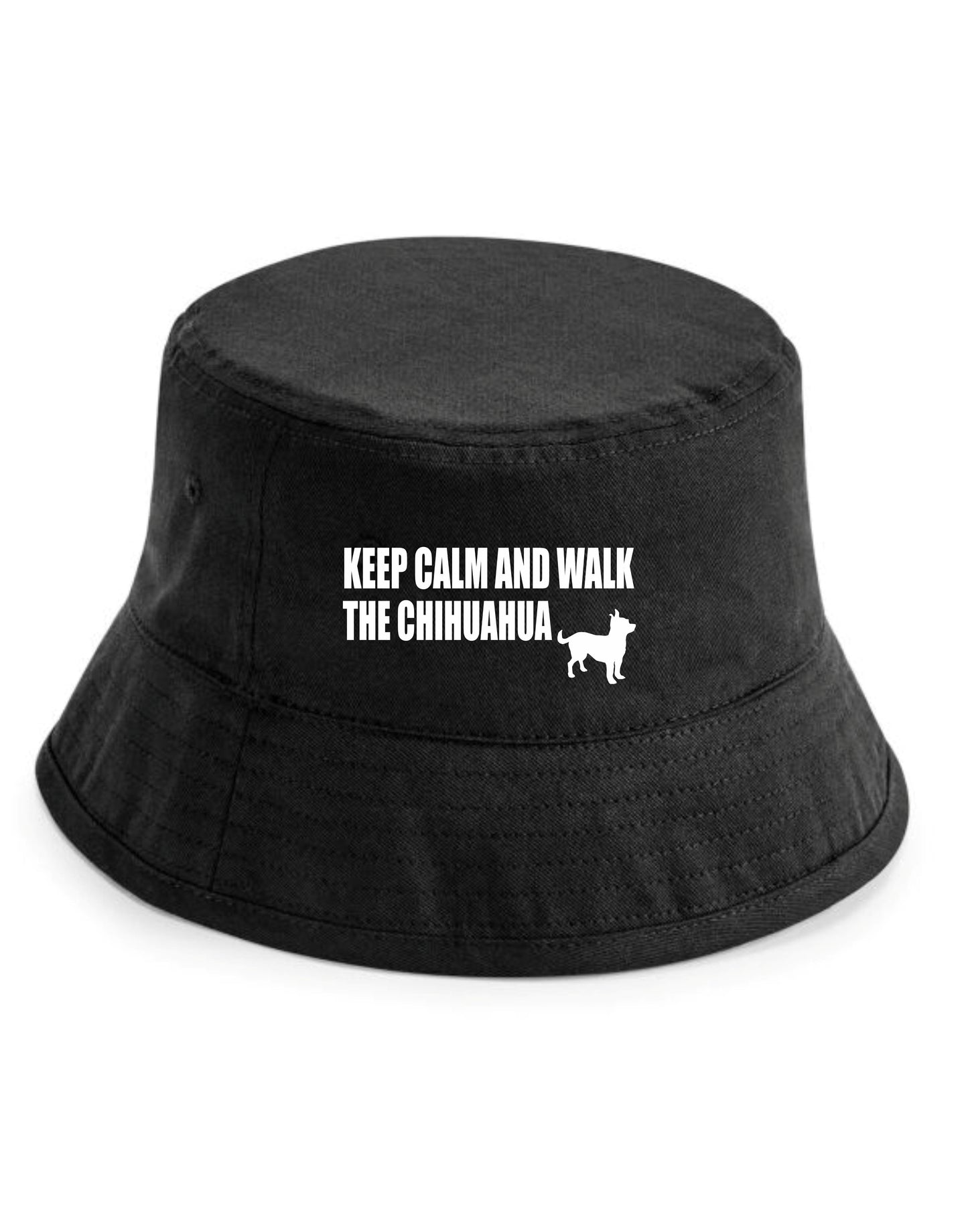 Keep Calm & Walk The Chihuahua Bucket Hat Dog Lovers Gift for Men & Ladies