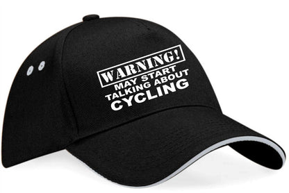 Warning May Talk About Cycling Baseball Cap Sport Lovers Gift For Men & Ladies