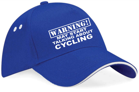 Warning May Talk About Cycling Baseball Cap Sport Lovers Gift For Men & Ladies