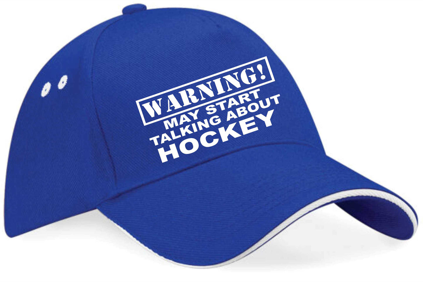 Warning May Talk About Hockey Baseball Cap Sports Lover Gift For Men & Ladies