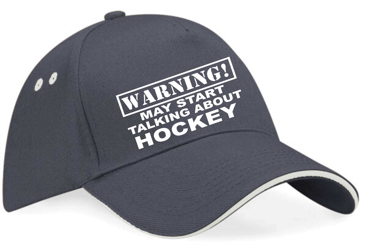 Warning May Talk About Hockey Baseball Cap Sports Lover Gift For Men & Ladies