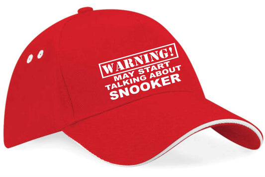 Warning May Talk About Snooker Baseball Cap Sport Lovers Gift For Men & Ladies