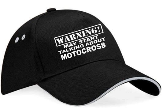 Warning May Talk About Motocross Baseball Cap Sport Gift For Men & Ladies